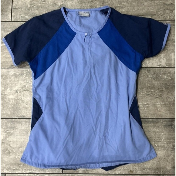 Easy Stretch‎ Butter Soft Womens XS Scrub Top POCKETS Blue Navy Black (2) Tops - Picture 4 of 8